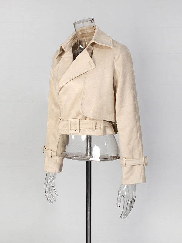 TWOTWINSTYLE Solid V-neck Lapel Jacket