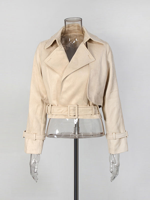 TWOTWINSTYLE Solid V-neck Lapel Jacket