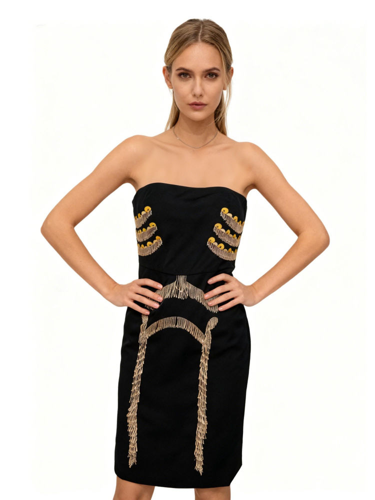 TWOTWINSTYLE Patchwork Embroidery High Waist Mini Dess