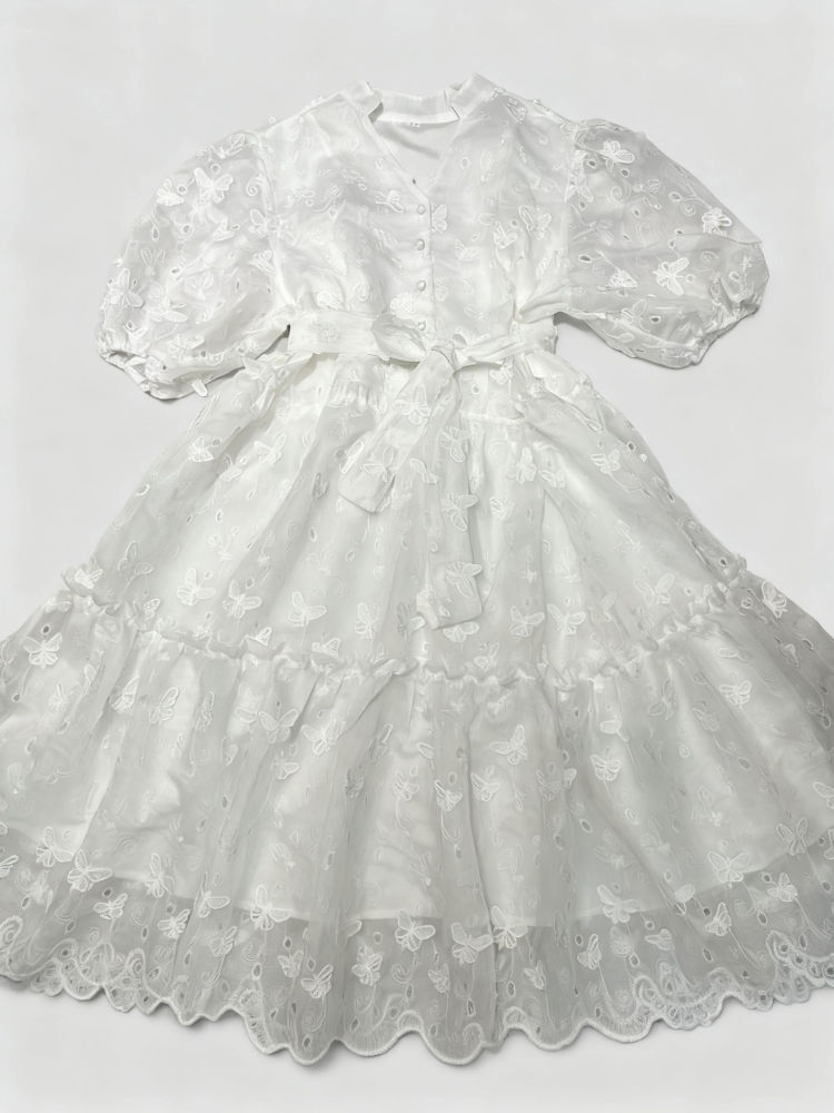 TWOTWINSTYLE Stand Collar High Waist  Elegant Dress