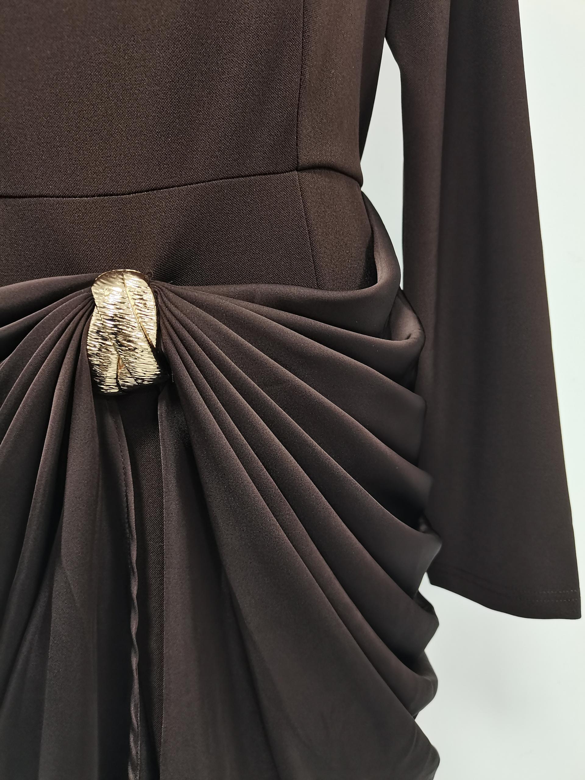 TWOTWINSTYLE Elegant Patchwork Button Midi Dress