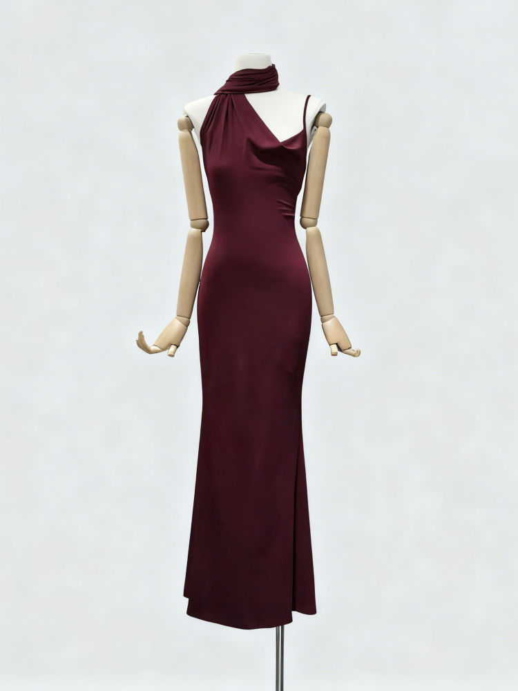 TWOTWINSTYLE Solid High Waist Sleeveless Maxi Dress