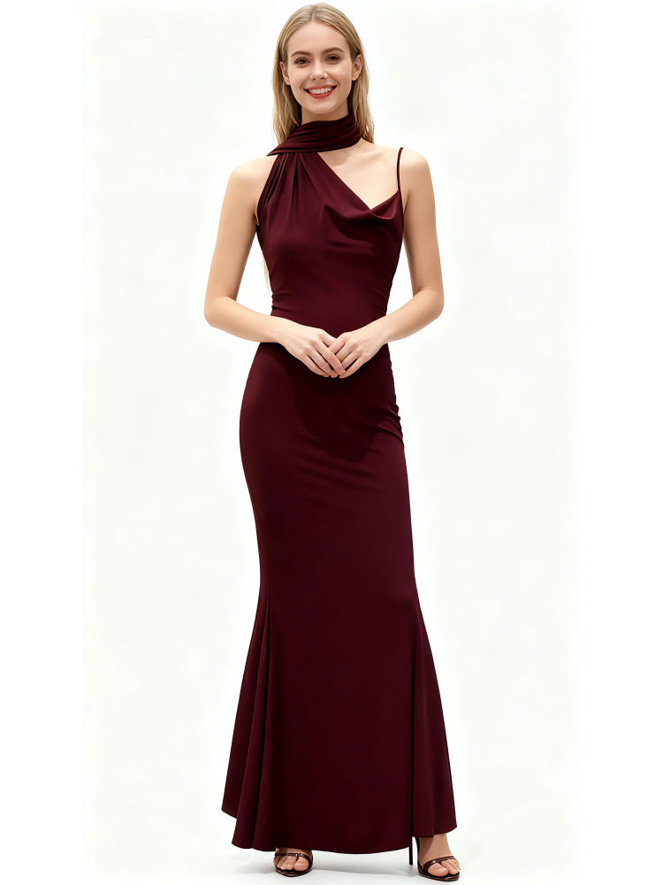 TWOTWINSTYLE Solid High Waist Sleeveless Maxi Dress