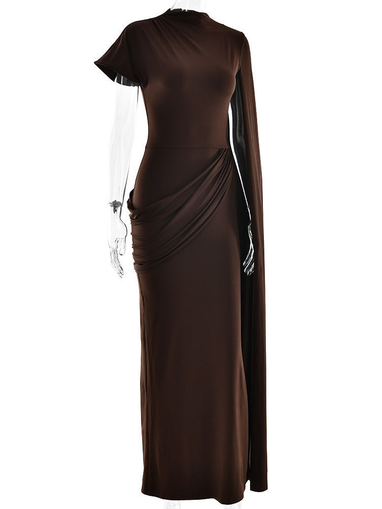 TWOTWINSTYLE Solid Temperament Slimming Ruched Dress