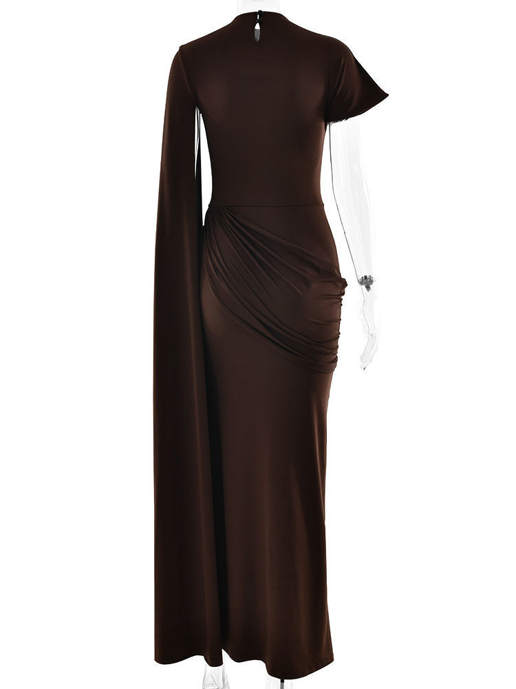 TWOTWINSTYLE Solid Temperament Slimming Ruched Dress