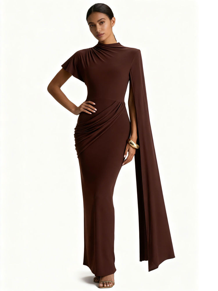 TWOTWINSTYLE Solid Temperament Slimming Ruched Dress