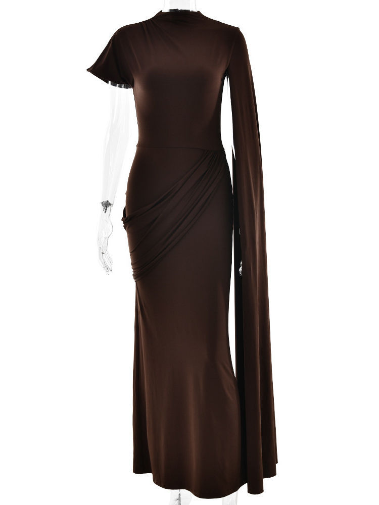 TWOTWINSTYLE Solid Temperament Slimming Ruched Dress