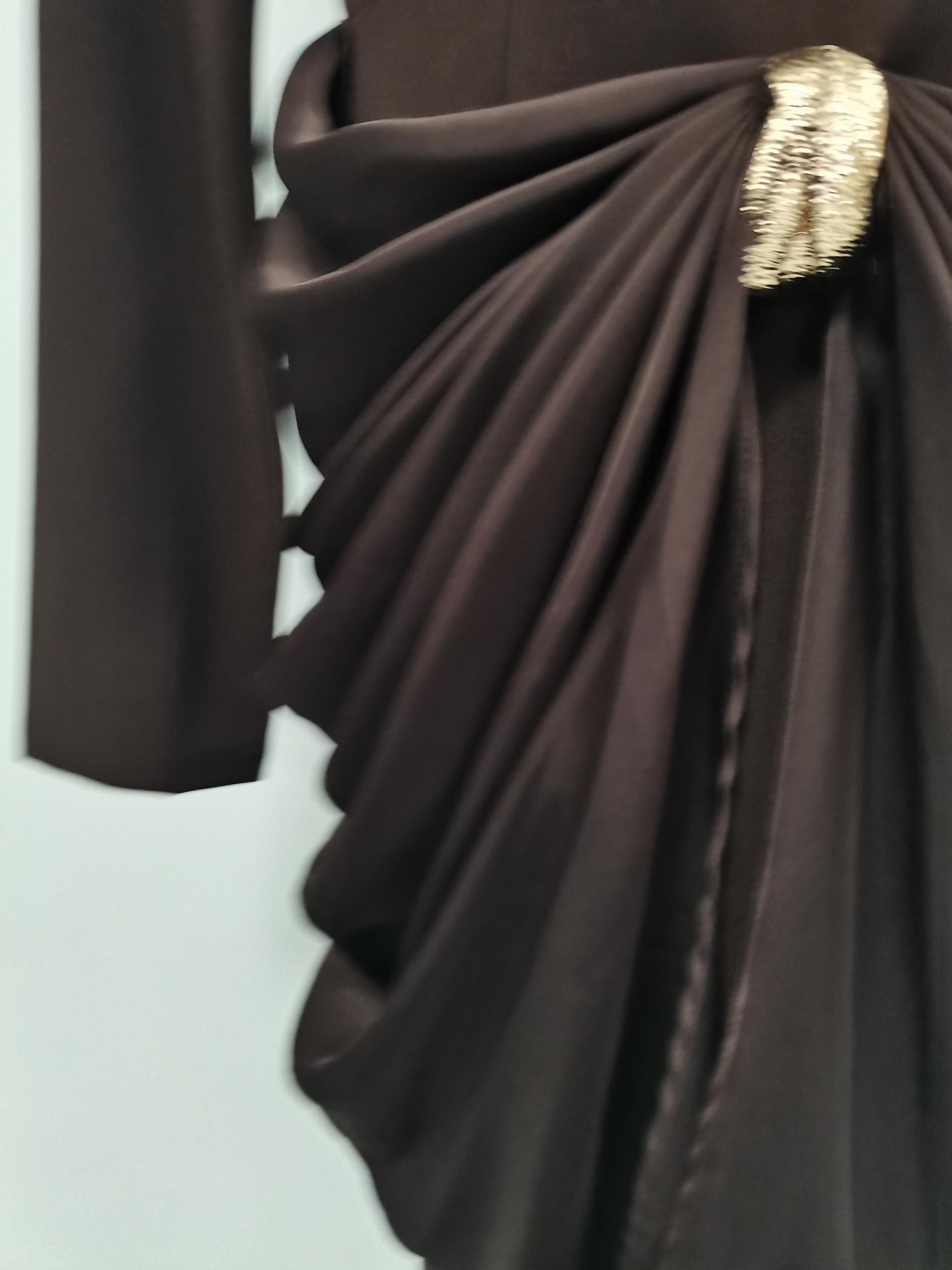 TWOTWINSTYLE Elegant Patchwork Button Midi Dress