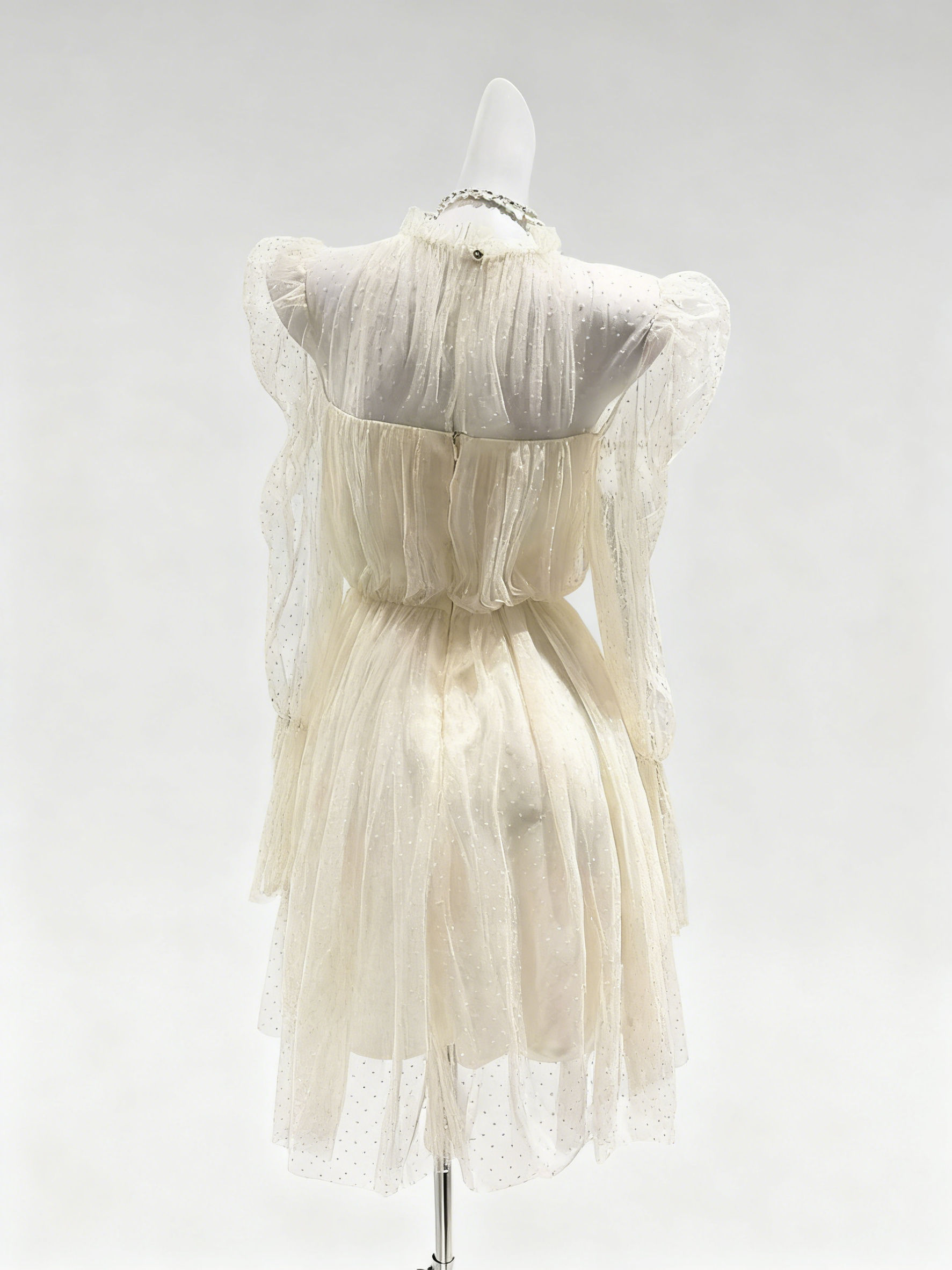 TWOTWINSTYLE Minimalist Tunic Pleated Wave Point Dress