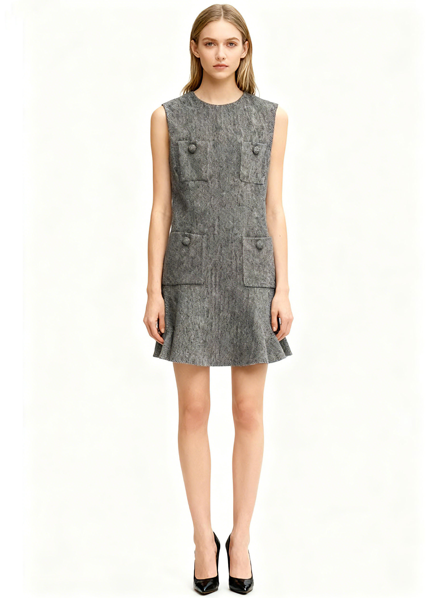 TWOTWINSTYLE Casual Spliced Belt Mini Dress