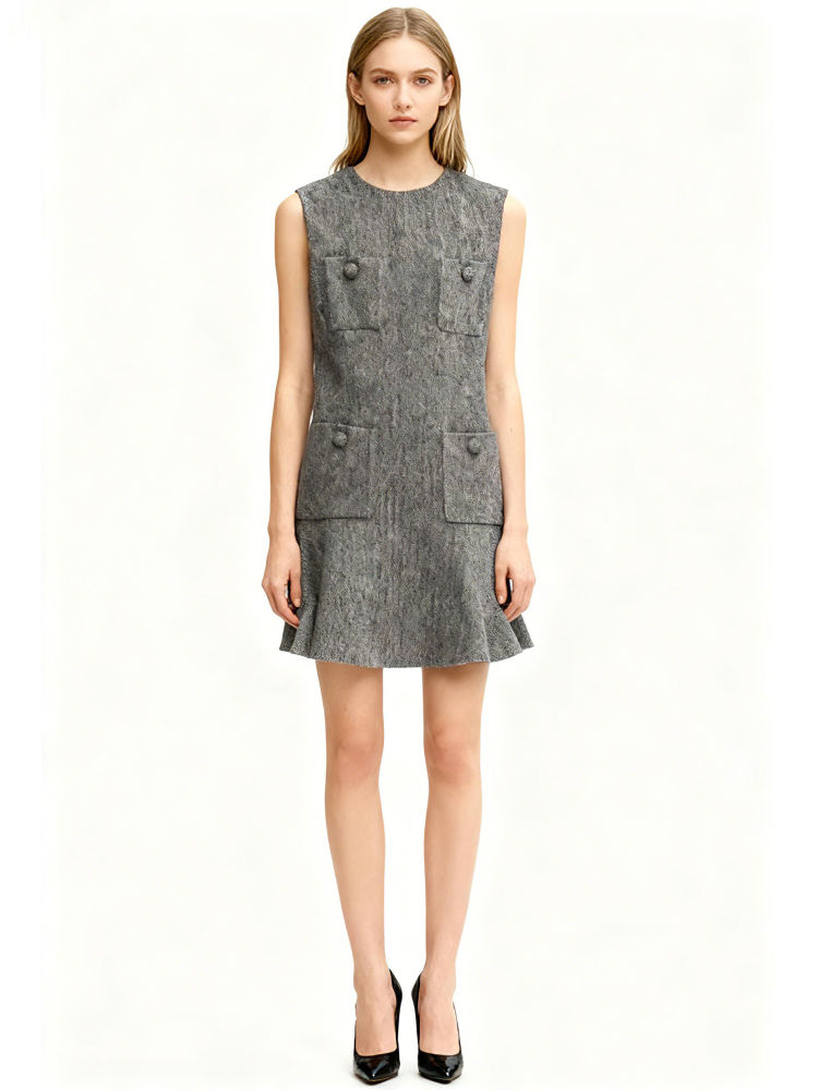 TWOTWINSTYLE Casual Spliced Belt Mini Dress