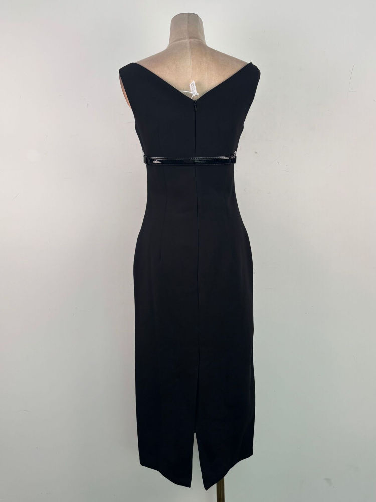 TWOTWINSTYLE Minimalist Patchwork Belt Slimming Dress