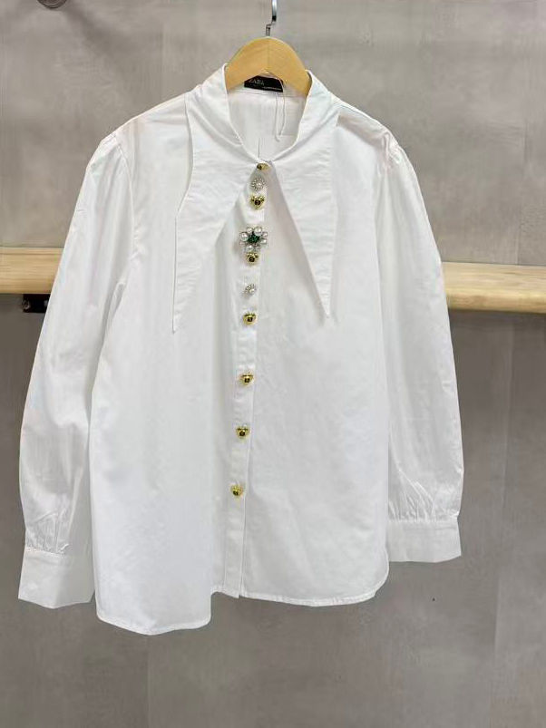TWOTWINSTYLE Lapel Patchwork Button Casual Shirt