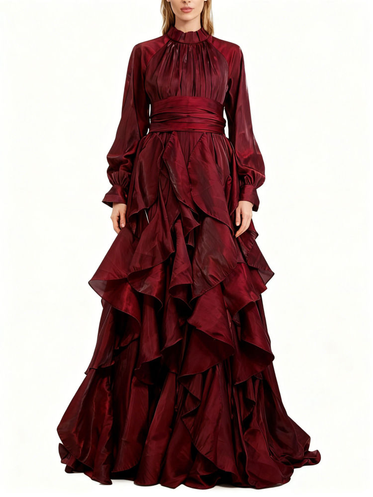 TWOTWINSTYLE Loose Patchwork Lace Up Designer Maxi Dress