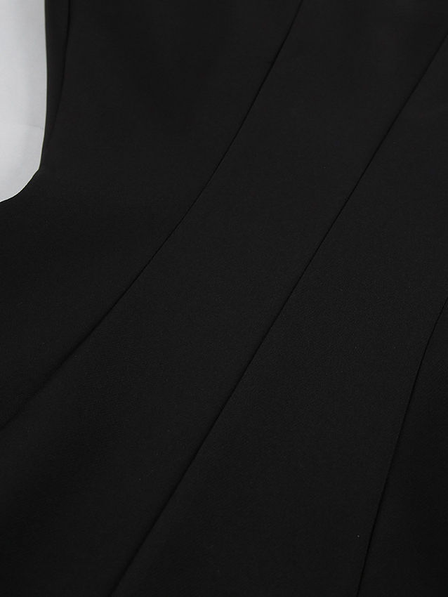 TWOTWINSTYLE Solid Elegant High Waist Midi Dress