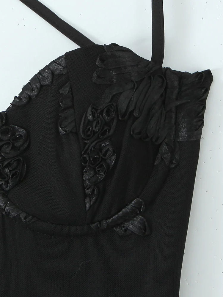 TWOTWINSTYLE Backless Patchwork Flower Slimming Dress