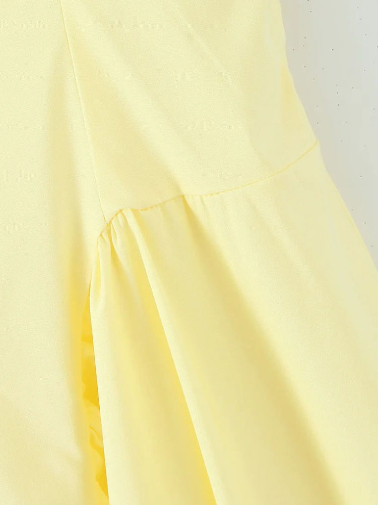 TWOTWINSTYLE Solid Tunic Shirring Midi Dress