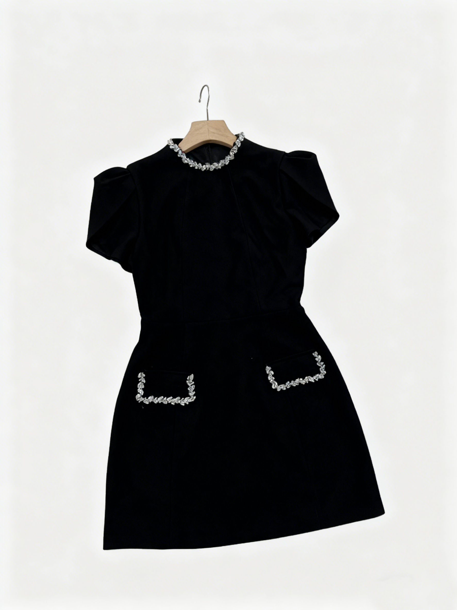 TWOTWINSTYLE Solid Patchwork Diamond Tunic Mini Dress