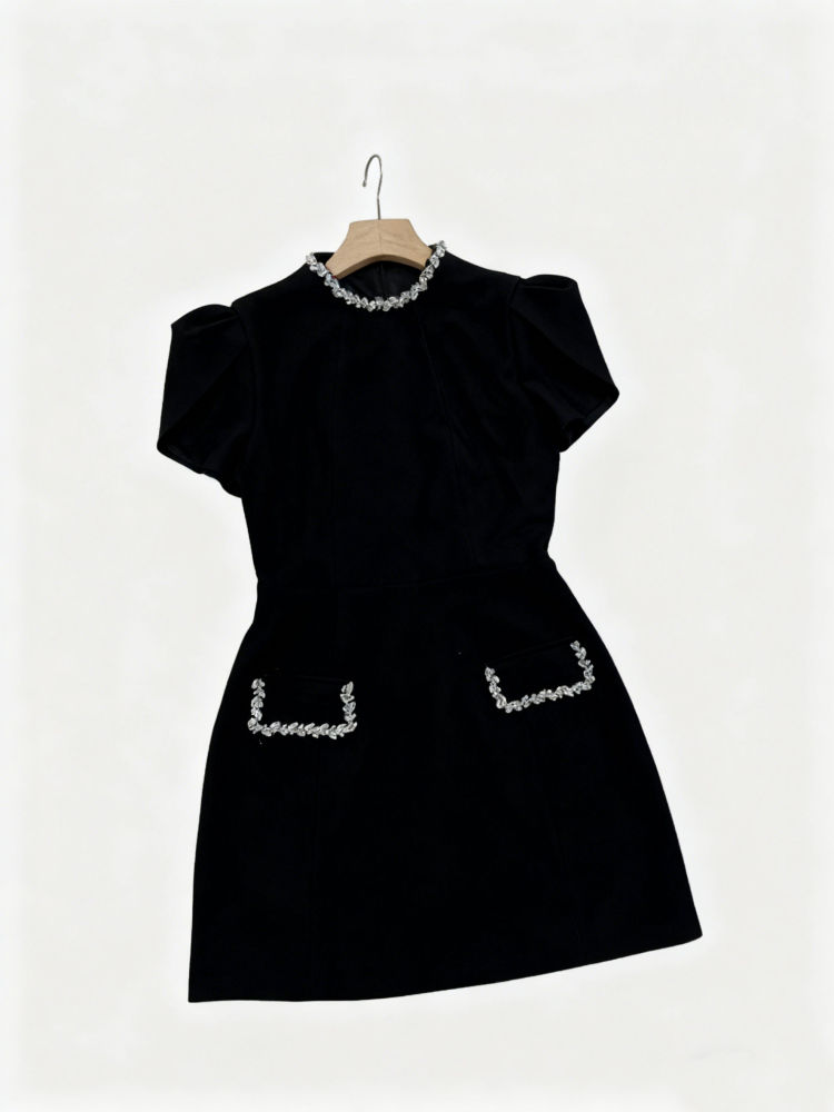 TWOTWINSTYLE Solid Patchwork Diamond Tunic Mini Dress