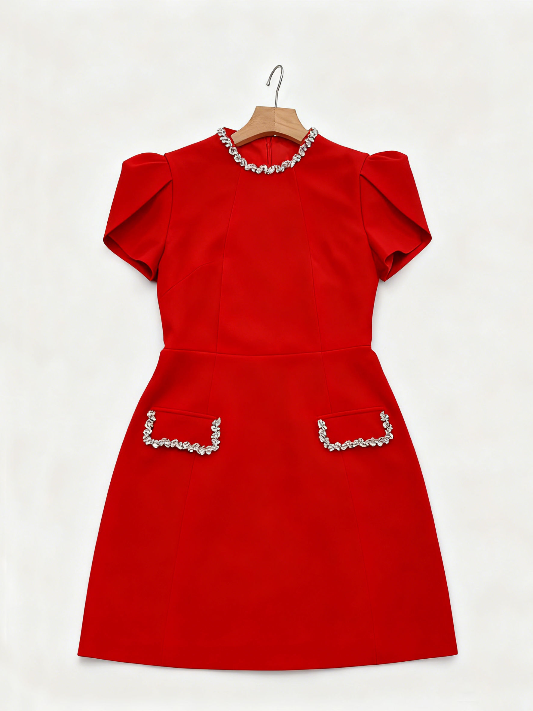 TWOTWINSTYLE Solid Patchwork Diamond Tunic Mini Dress