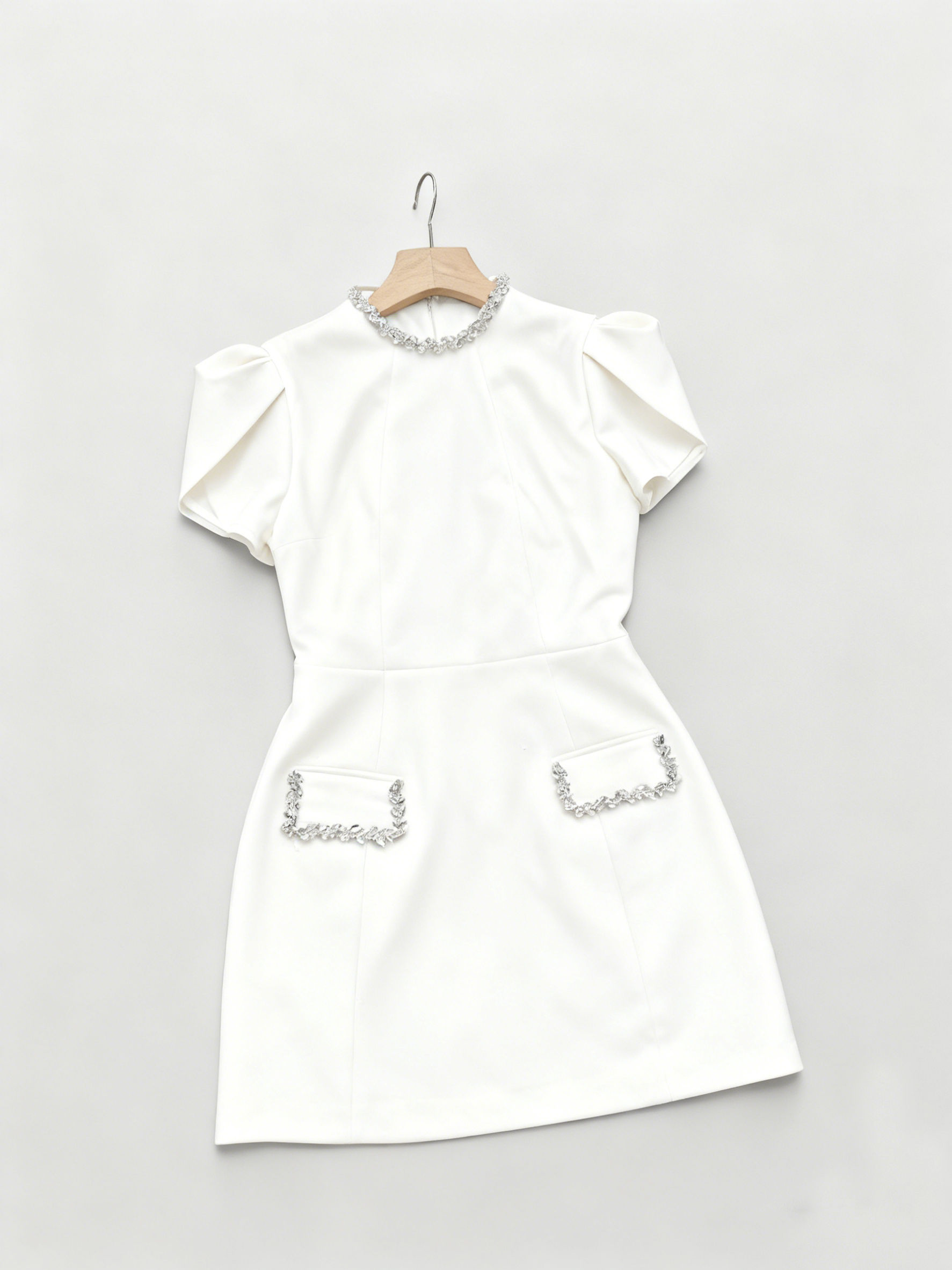 TWOTWINSTYLE Solid Patchwork Diamond Tunic Mini Dress