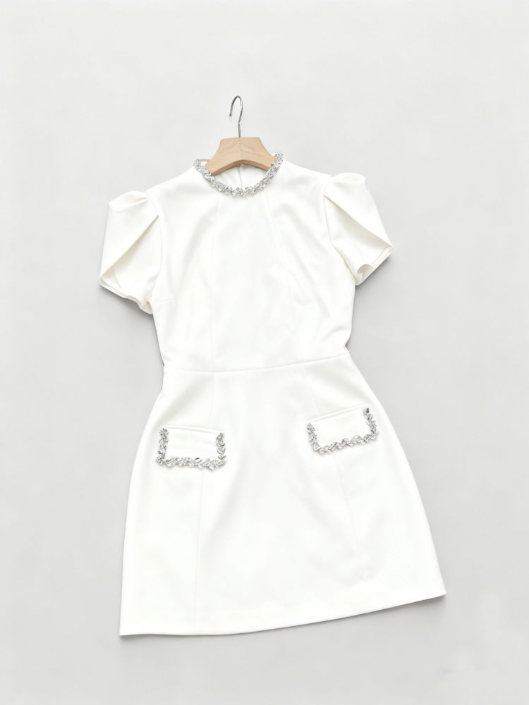 TWOTWINSTYLE Solid Patchwork Diamond Tunic Mini Dress