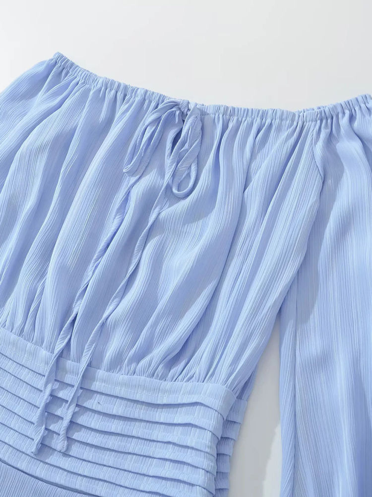 TWOTWINSTYLE Off Shoulder Pleated Temperament Dress