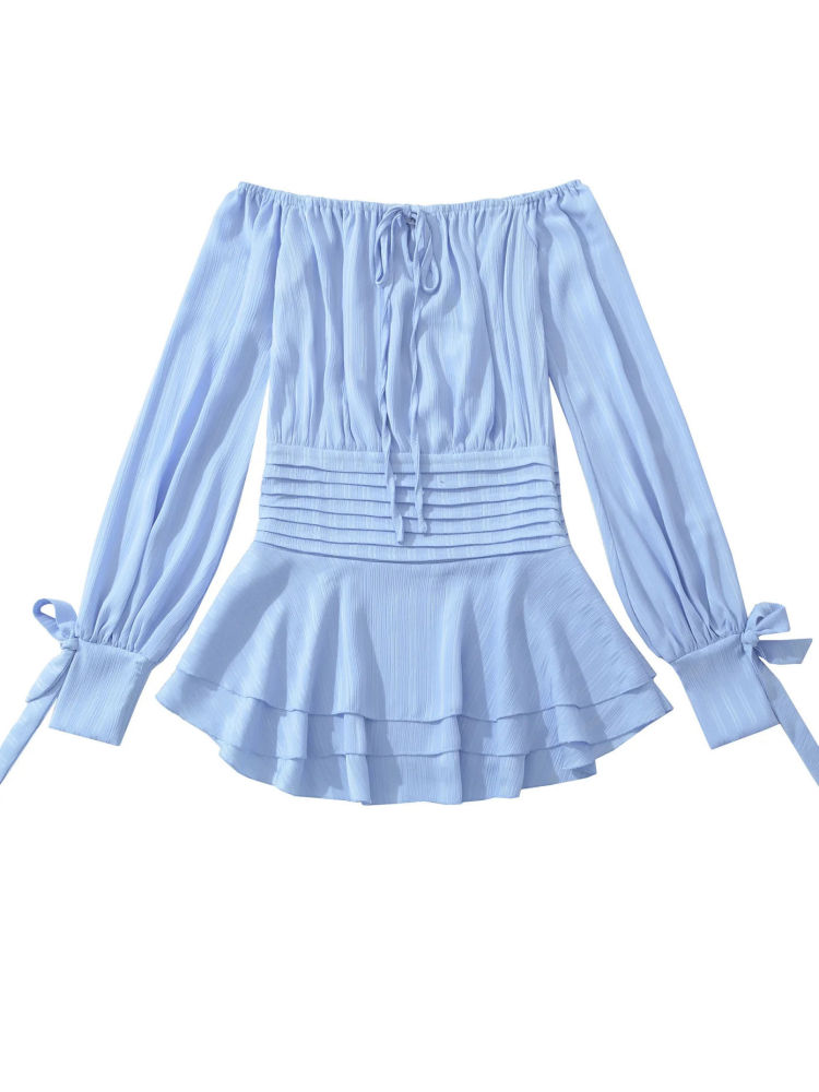 TWOTWINSTYLE Off Shoulder Pleated Temperament Dress