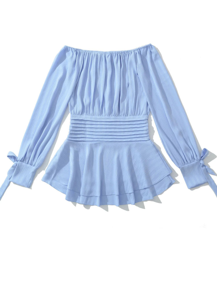 TWOTWINSTYLE Off Shoulder Pleated Temperament Dress