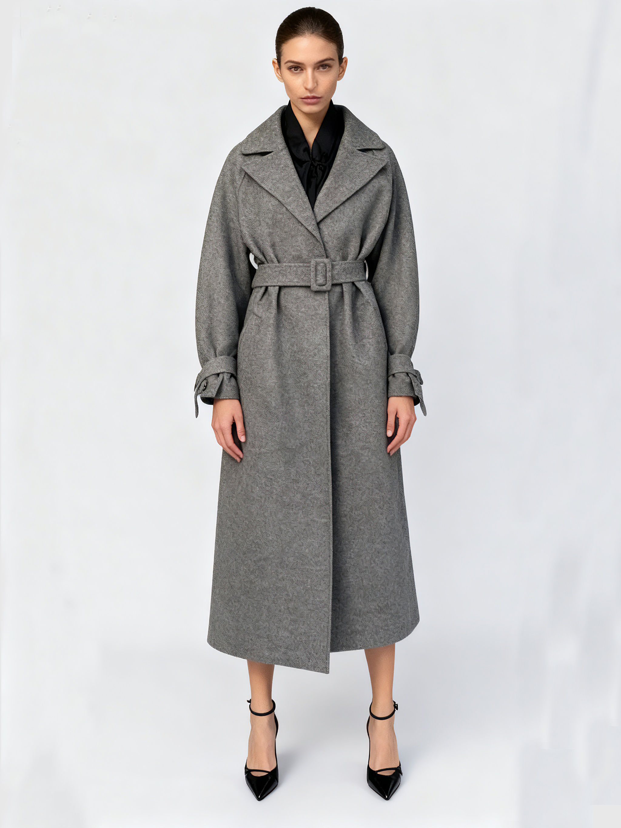 TWOTWINSTYLE Temperament Lapel Loose Trench Coat