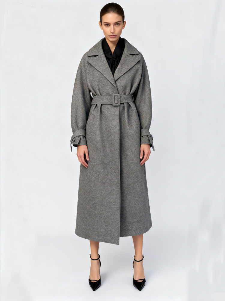 TWOTWINSTYLE Temperament Lapel Loose Trench Coat
