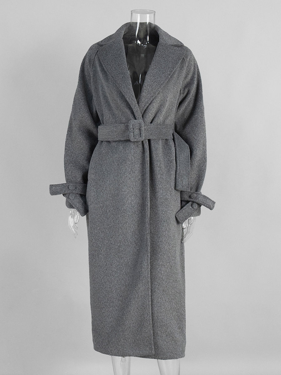 TWOTWINSTYLE Temperament Lapel Loose Trench Coat