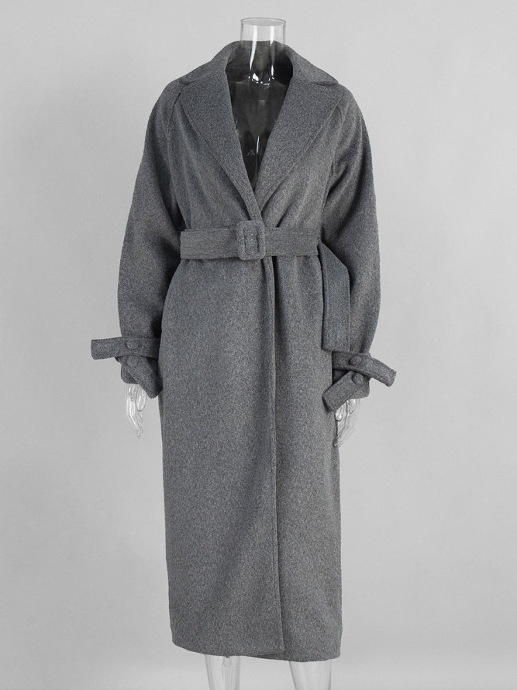 TWOTWINSTYLE Temperament Lapel Loose Trench Coat