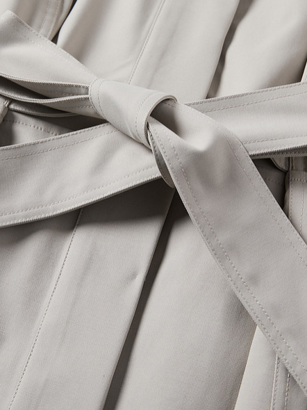 TWOTWINSTYLE Casual Patchwork Belt Windbreaker Jacket