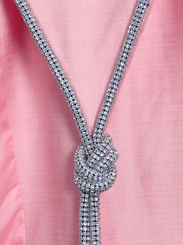 TWOTWINSTYLE Lapel Backless Patchwork Diamond Blazers