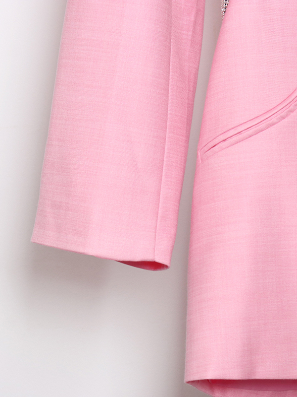 TWOTWINSTYLE Lapel Backless Patchwork Diamond Blazers