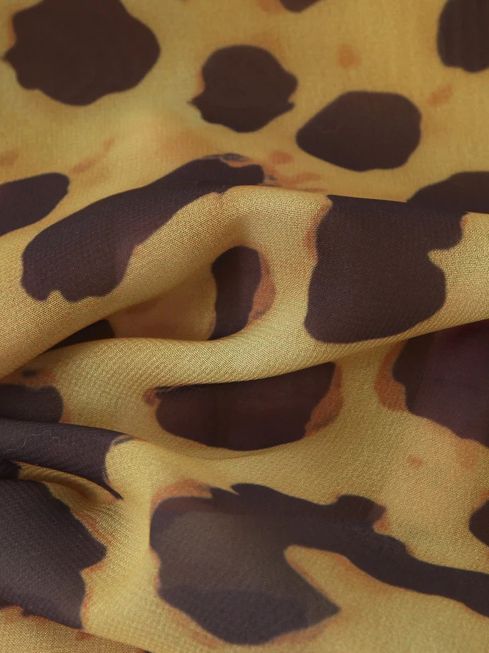 TWOTWINSTYLE Leopard Slimming Backless Sexy Dress