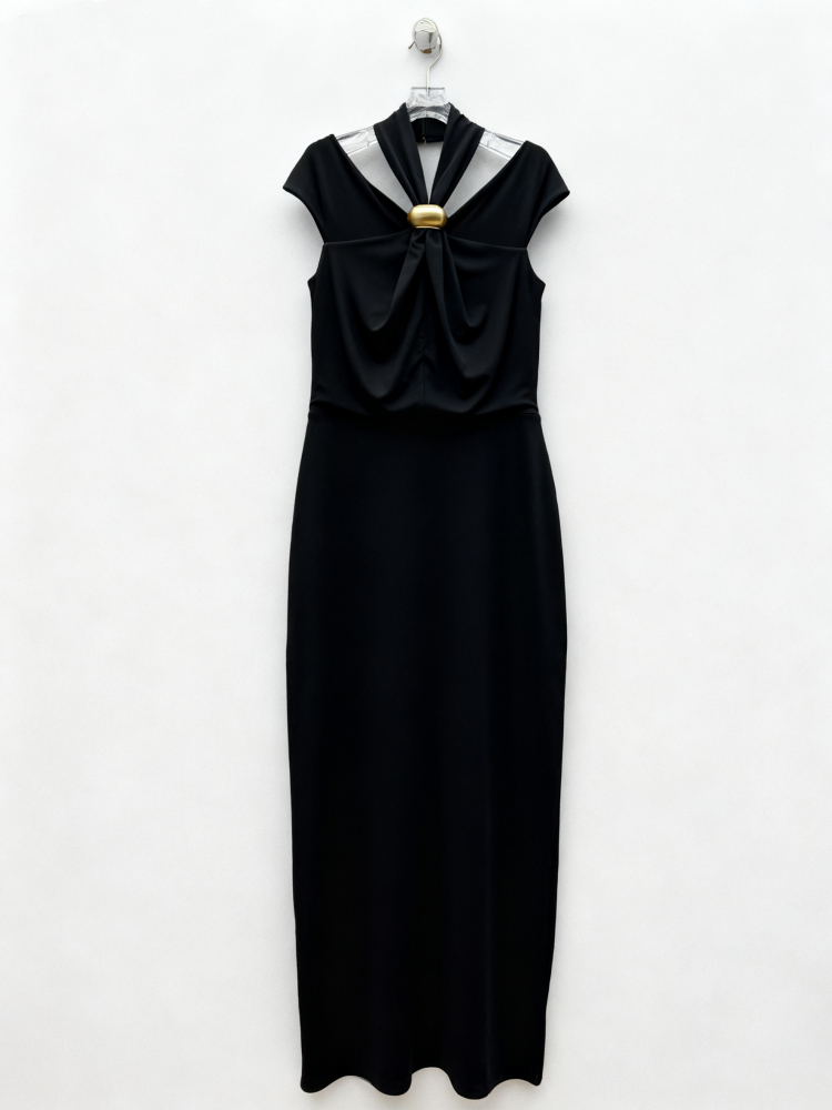 TWOTWINSTYLE Off Shoulder Minimalist Midi Dress