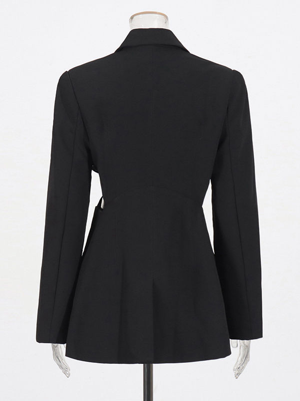 TWOTWINSTYLE Fashion Solid Lapel Hollow Out Blazers
