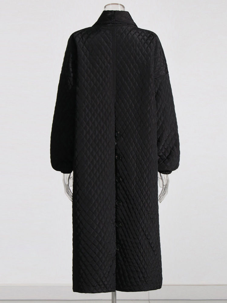 TWOTWINSTYLE Temperament Lapel Loose Spliced Button Coat