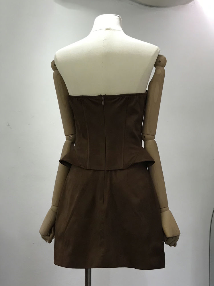 TWOTWINSTYLE Vintage Solid Spliced Diamond Tunic Dress