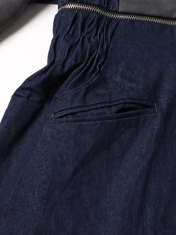 TWOTWINSTYLE Lapel Hit Color Spliced Denim Designer Coat