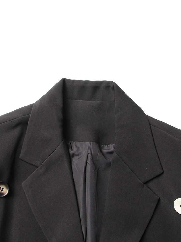 TWOTWINSTYLE Lapel Soild Patchwork Button Temperament Blazers