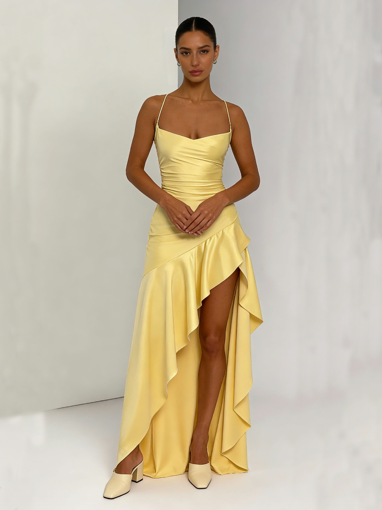 TWOTWINSTYLE Sleeveless Asymmetrical Hem Fashion Dress
