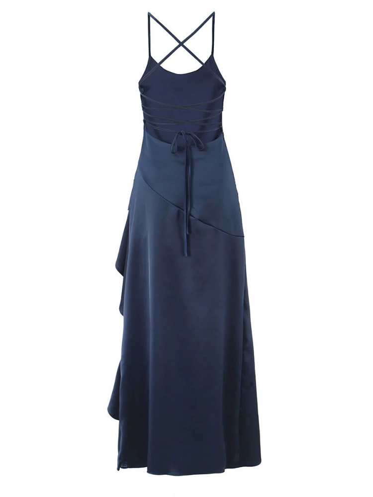 TWOTWINSTYLE Sleeveless Asymmetrical Hem Fashion Dress