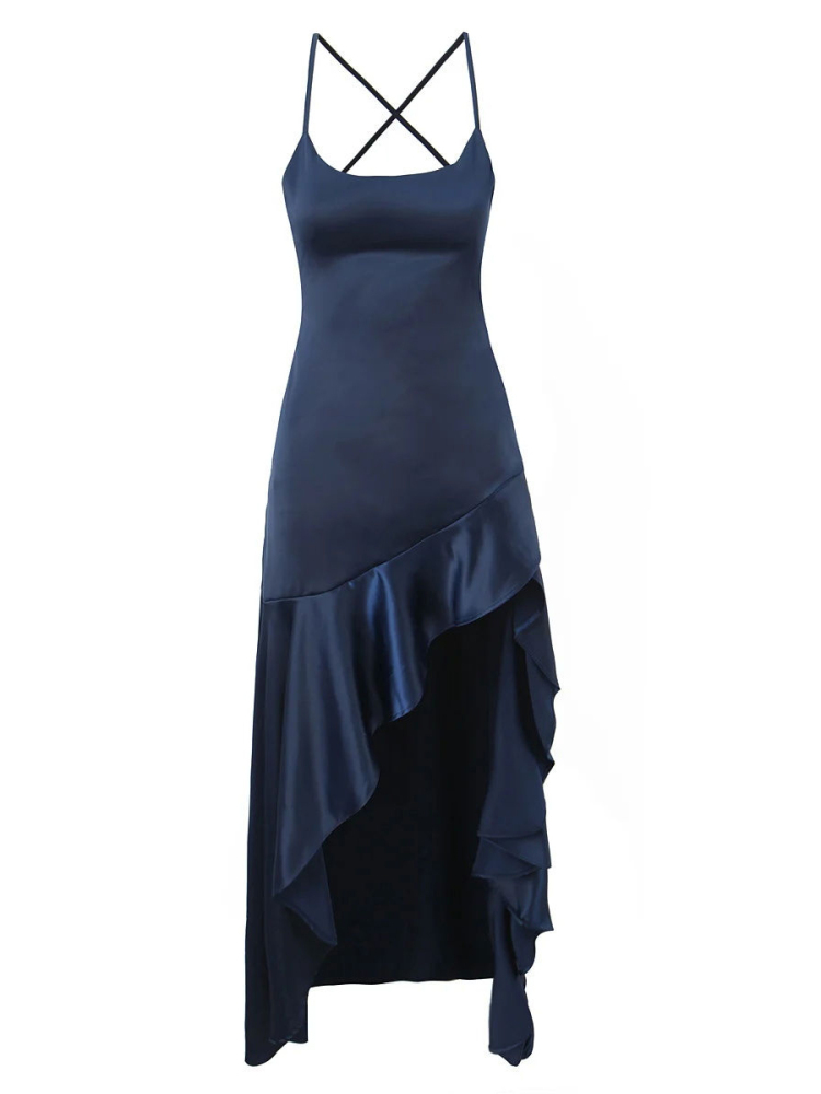 TWOTWINSTYLE Sleeveless Asymmetrical Hem Fashion Dress