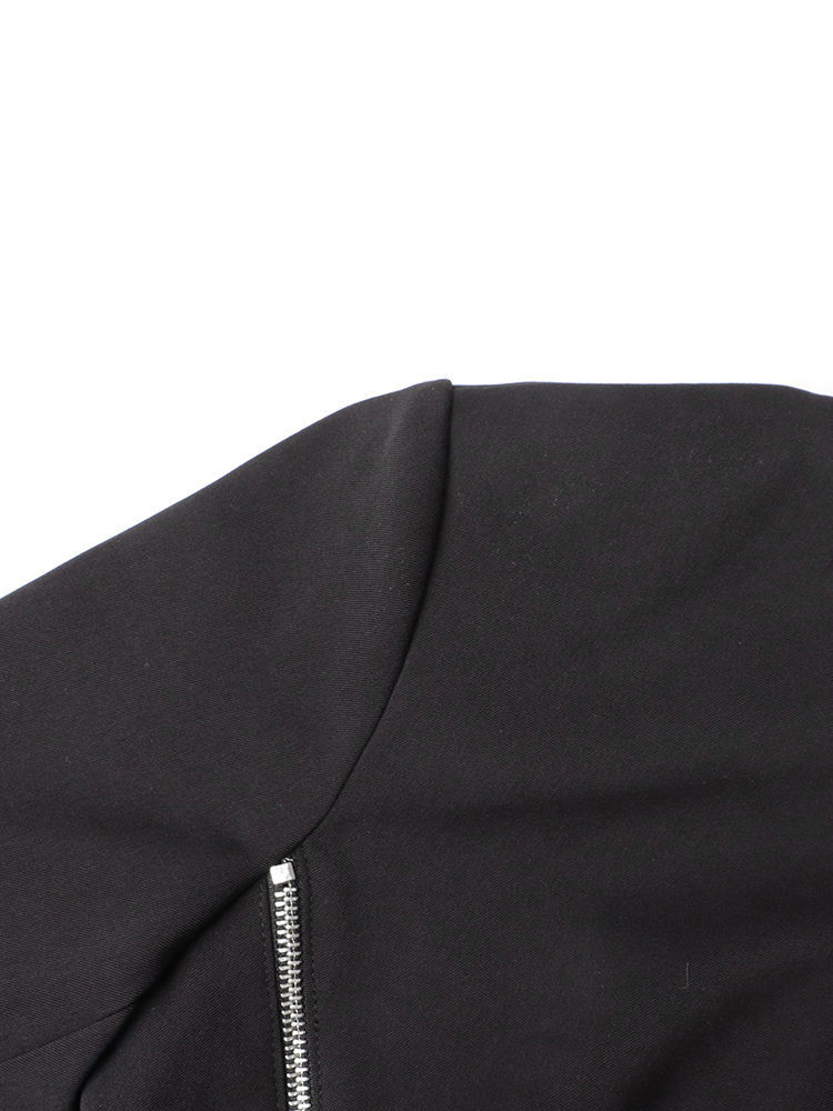 TWOTWINSTYLE Fashion V-Neck Tunic Spliced Zipper Coat