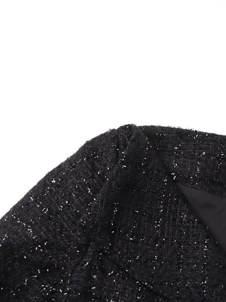 TWOTWINSTYLE Lapel Patchwork Double Breasted High Waist Dress