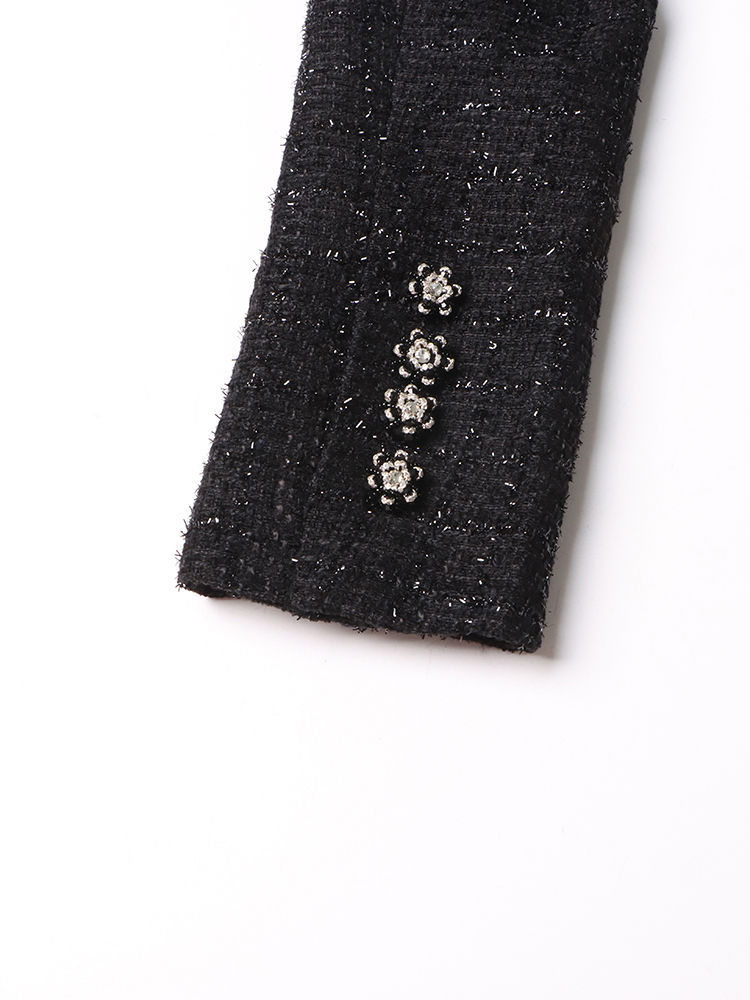 TWOTWINSTYLE Lapel Patchwork Double Breasted High Waist Dress