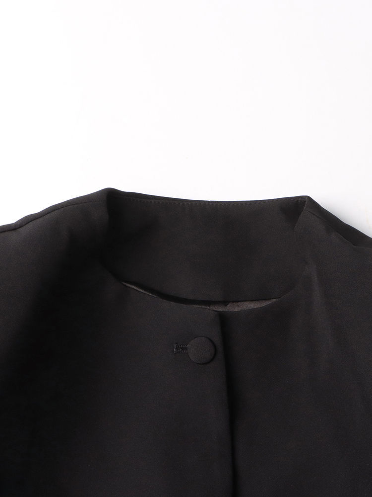 TWOTWINSTYLE Round Neck Tunic Top Side Split Solid Chic Skirt Two Piece Set